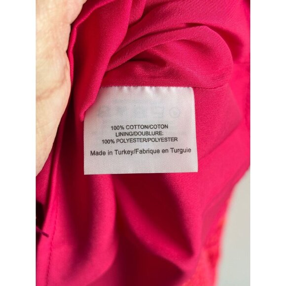 Tory Burch Brielle Womens Crochet Knit Fringe Hem Midi Skirt Pink Magenta Sz M - Picture 9 of 9